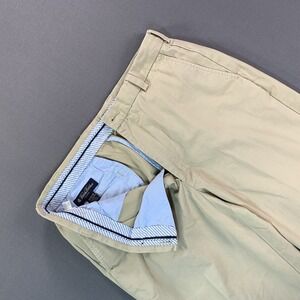 Brooks Brothers Pants Mens 34x30 Fit Beige Advantage Chino Clark Pleated Stretch